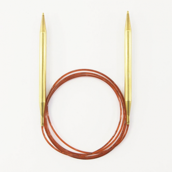 158268_Спицы круговые позолоченные с удлиненным кончиком, №8, 150 см