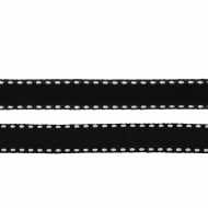 Лента бархатная с ниткой арт.TBY.LB1003.02 нейлон шир.10мм цв.черный уп.20м