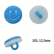Пуговицы пластик Смайл TBY.P-2420 цв.18 голубой 20L-12,5мм, на ножке, 400 шт