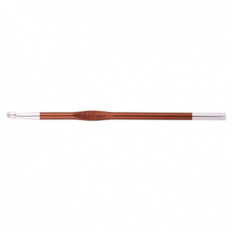 47472 Knit Pro Крючок для вязания Zing 5,5мм, алюминий, охра (коричневый)