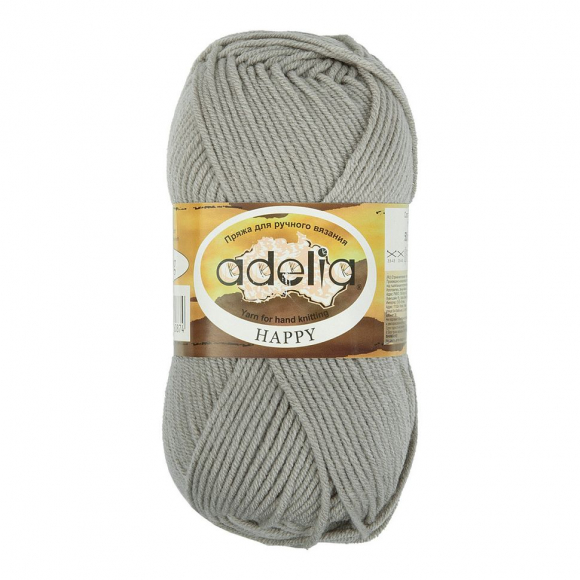 Пряжа ADELIA HAPPY (100% акрил) 10х50г/128м цв.13 св.серый