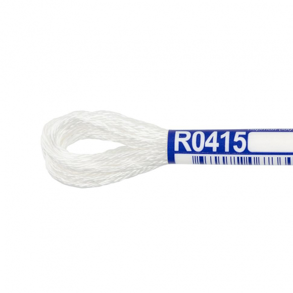 Нитки для вышивания Gamma мулине 100% вискоза 12 x 8 м цв.R0415 БЕЛЫЙ