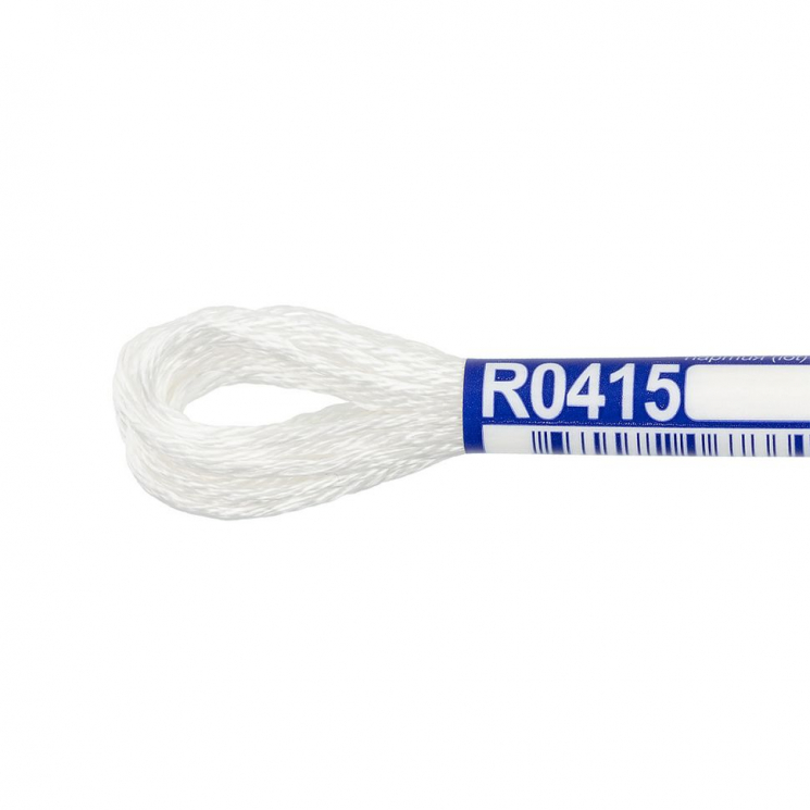 Нитки для вышивания Gamma мулине 100% вискоза 12 x 8 м цв.R0415 БЕЛЫЙ