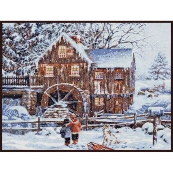 Набор для вышивания ПАЛИТРА арт.07.013 Мельница в снегу 40х31 см