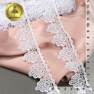 Кружево гипюр KRUZHEVO арт.TR.1276 шир.32мм цв.01 белый, уп.9м