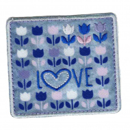 Термоаппликация HKM "Надпись LOVE и тюльпаны"