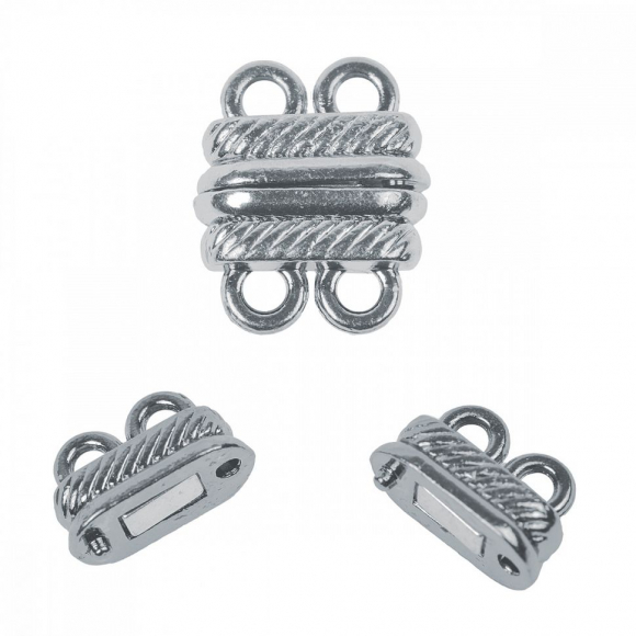 Замок магнитный  MAGIC 4 HOBBY для бус арт.MH.111913-2 цв. серебро 14х19х6 мм уп.5шт