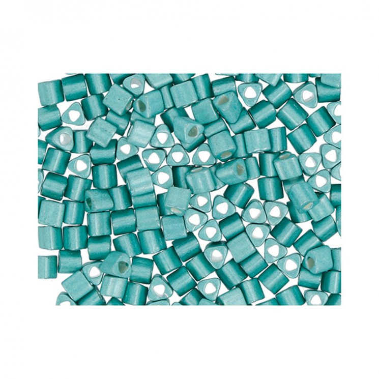 Бисер Япония "TOHO" 11/0  TRIANGLE №5  2.2 мм 5 х 5 г №0561F светло-зеленый/матовый/металлик