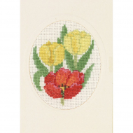Набор для вышивания PERMIN арт.17-2187 Открытка Тюльпаны 9х13 см