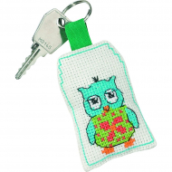 Набор для вышивания PERMIN арт.11-4318 Брелок Синяя сова 5х7 см