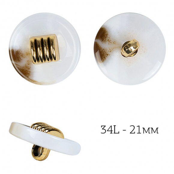 Пуговицы пластик TBY.J.1857 цв.07 белый 34L-21,6мм, на ножке, 200шт