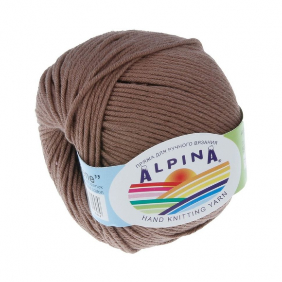 Пряжа ALPINA RENE (100% мерсеризованный хлопок) 10х50 г/105м цв.223 св.коричневый