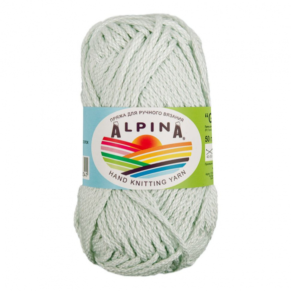 Пряжа ALPINA GARRY (100% мерсеризованный хлопок) 10х50г/50 м цв.08 топаз (св.голубой)
