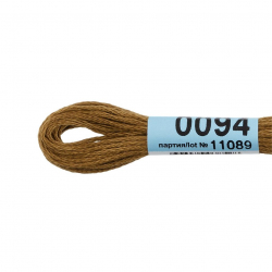 Нитки для вышивания Gamma мулине (0001-0206) 100% хлопок 24 x 8 м цв.0094 табачный