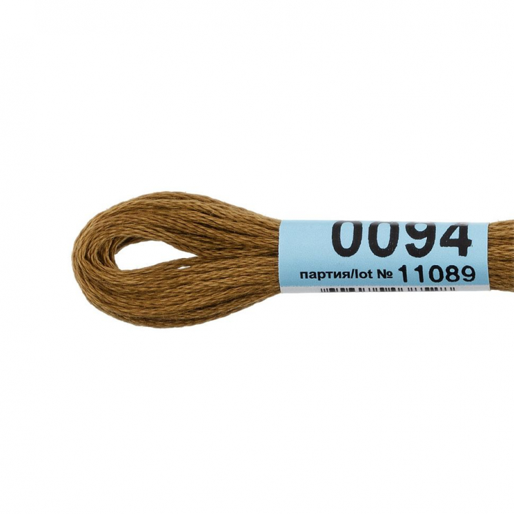 Нитки для вышивания Gamma мулине (0001-0206) 100% хлопок 24 x 8 м цв.0094 табачный