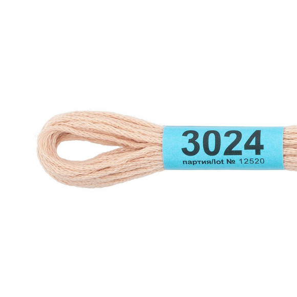 Нитки для вышивания Gamma мулине (0820-3070) 100% хлопок 24 x 8 м цв.3024 чайная роза