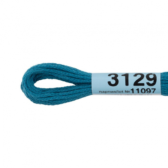 Нитки для вышивания Gamma мулине (3071-3172) 100% хлопок 24 x 8 м цв.3129 мор.волна