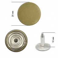 Пуговицы джинсовые латунь гладкая - нестабильная 20мм New Star цв. антик уп. 500шт