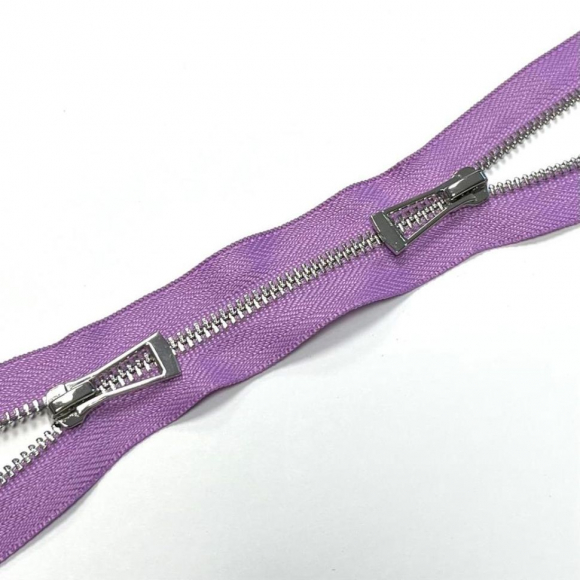 Молния мет. титан №5 никель два замка 110см D375 лаванда