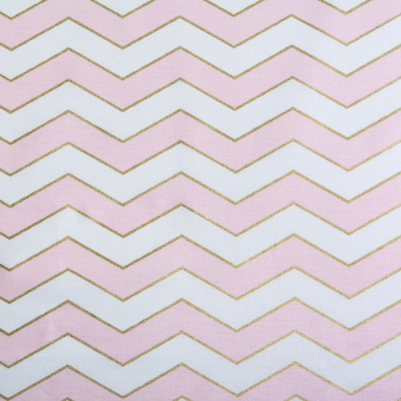 Ткань ранфорс с глитером Зиг-заг, арт.WH 20558-v01, 130г/м?,100% хлопок, шир.240см, цв.розовый/золото, уп.10м Ткань ранфорс с глитером Зиг-заг, арт.WH 20558-v01, 130г/м?,100% хлопок, шир.240см, цв.розовый/золото, уп.10м