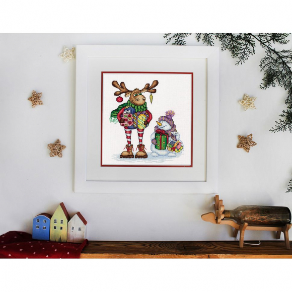 Набор для вышивания KLART арт. 8-416 В гости с подарками 18,5х21 см