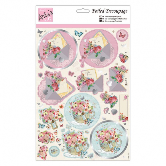 184067_Бумага фольгированная с высечкой для создания объемных композиций (Папертоль) "Цветущая почта"