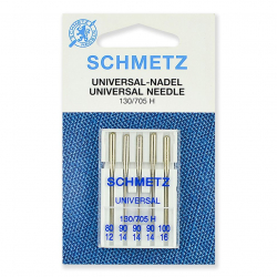 Иглы для бытовых швейных машин Schmetz стандартные 130/705H №80/90(3)/100, уп.5 игл