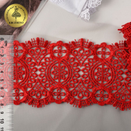 Кружево гипюр KRUZHEVO арт.TR.SUN.02 шир.85мм цв.171 красный уп.9м