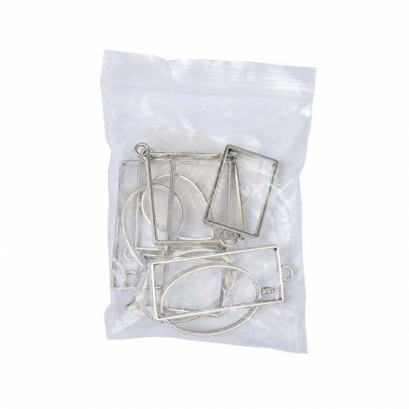 Рамка для  кулона из эпоксидной смолы  MAGIC 4 HOBBY арт.MH.MIX01 ассорти, цв. серебро  уп. 10шт