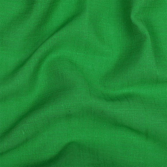 Ткань льняная 190 г/м? лен 40%, вискоза 60% шир.140 см арт.TBY.Li.1002.27 цв.27 яр.зеленый уп.5м