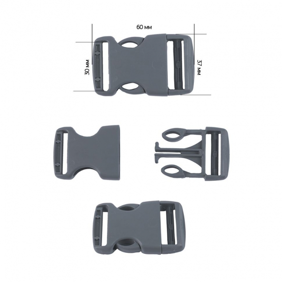 Фастекс 30мм арт.MX.5646 цв.серый нагрузка 80 кг уп.2шт