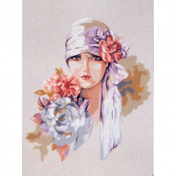 Канва жесткая с рисунком "Модница"