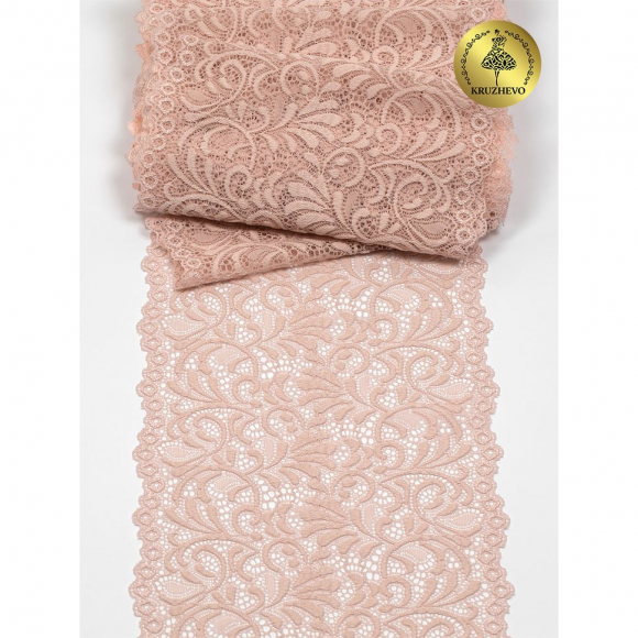 Кружево-стрейч KRUZHEVO арт.TBY 8012 шир.180мм цв.168 серебристый пион уп.20м Кружево-стрейч KRUZHEVO арт.TBY 8012 шир.180мм цв.168 серебристый пион уп.20м