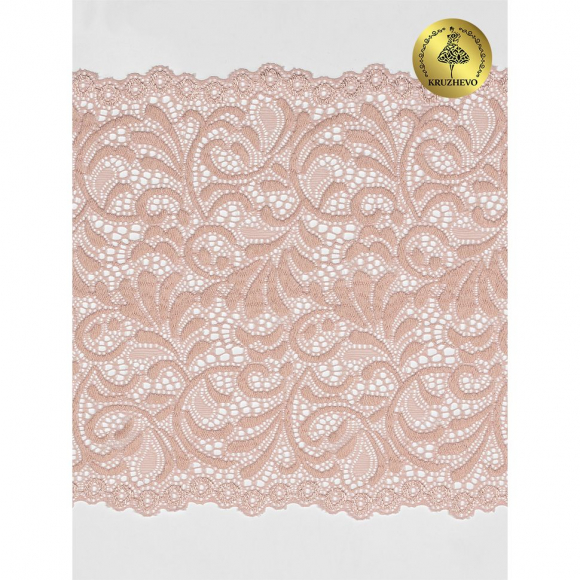 Кружево-стрейч KRUZHEVO арт.TBY 8012 шир.180мм цв.168 серебристый пион уп.20м Кружево-стрейч KRUZHEVO арт.TBY 8012 шир.180мм цв.168 серебристый пион уп.20м