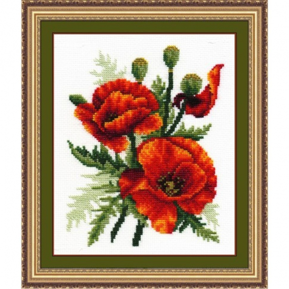 Набор для вышивания СДЕЛАЙ СВОИМИ РУКАМИ арт.О-06 Огненные маки 15х21 см