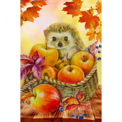 Алмазная мозаика Ah5442 Яблочный ежик 20х30