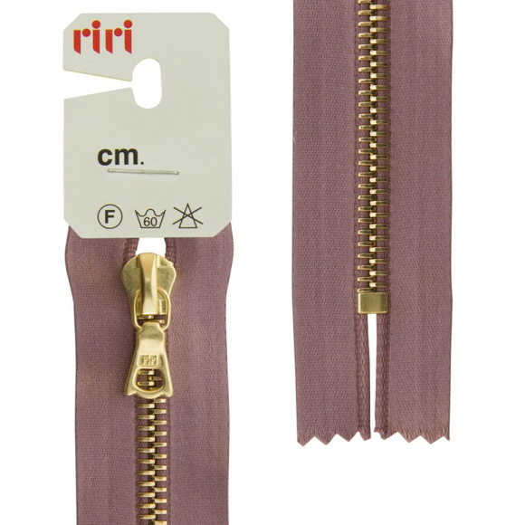 66189_Молния металл, Gold, неразъёмная, на атласной тесьме, 6 мм, 16 см, цвет 9419, серо-сиреневый