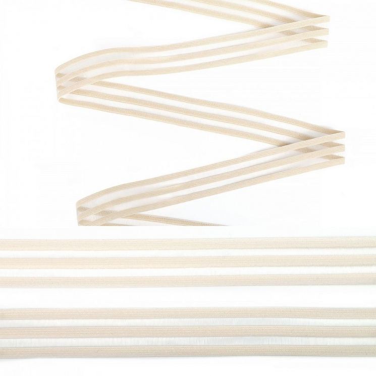 Резинка бельевая декоративная с прозрачными вставками Нейлон 020мм F102 сумрачно-белый  уп.30м