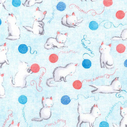 Ткань для пэчворка PEPPY Cuddly Kittens Flannel 146 г/м? 100% хлопок цв.AUNF-16978-4 BLUE уп.100х110 см