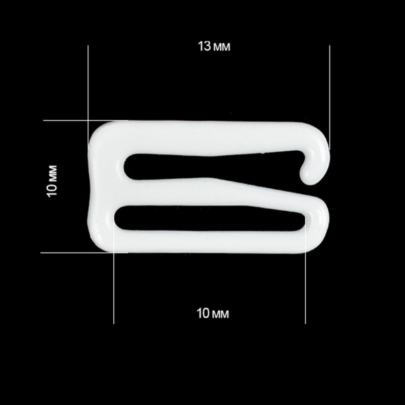 Крючок для бюстгальтера металл TBY-8261 d10мм, цв.01 белый, уп.100шт