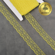 Кружево-трикотаж KRUZHEVO арт.TBY 1663 шир.20мм цв.13 желтый, уп.27,4м