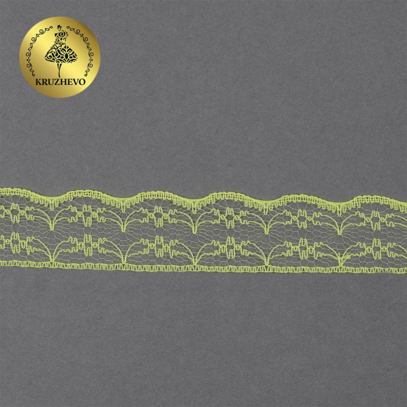 Кружево-трикотаж KRUZHEVO арт.TBY 1663 шир.20мм цв.13 желтый, уп.27,4м