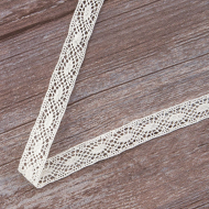 157187_Мерсеризованное хлопковое кружево, 16 мм, шампань