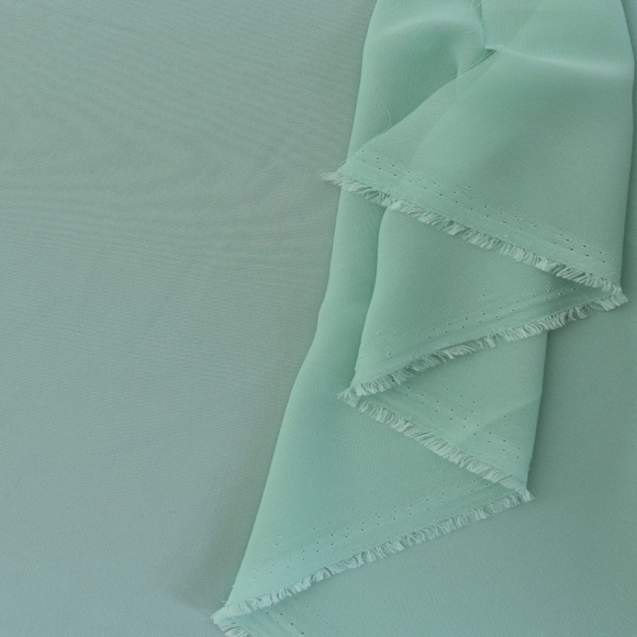 Ткань Шифон 80 г/м? 100% полиэстер шир.150 см арт.Р.14937.10 цв.10 мятный уп.40м