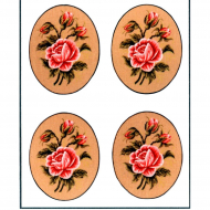 10130_Канва жесткая с рисунком "Роза,овал", 4 картинки