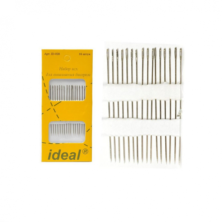 Иглы швейные ручные IDEAL арт.ID-028 (0340-0238) набор для вышивания бисером уп.16 игл