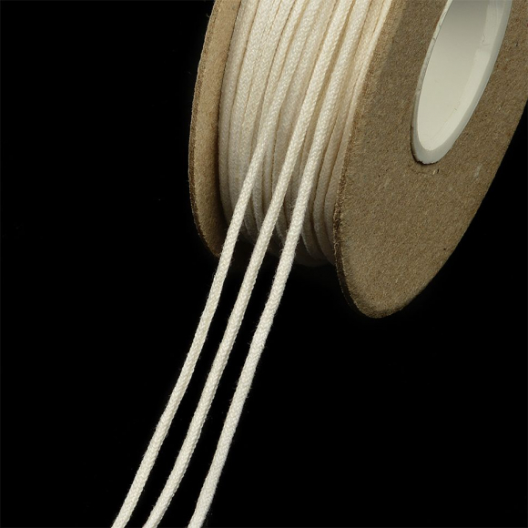 Шнур круглый х/б 03мм 8С887К рис.5390 цв.003 белый уп.50м