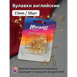 Булавки швейные английские арт.MX.5513 23мм цв.латунь уп.50 шт