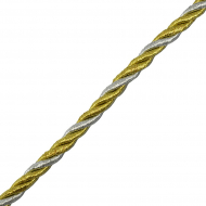 Шнур витой мебельный арт.SHDV043 8мм уп.10м серебро/золото