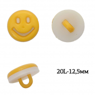 Пуговицы пластик Смайл TBY.P-2420 цв.15 желтый 20L-12,5мм, на ножке, 400 шт